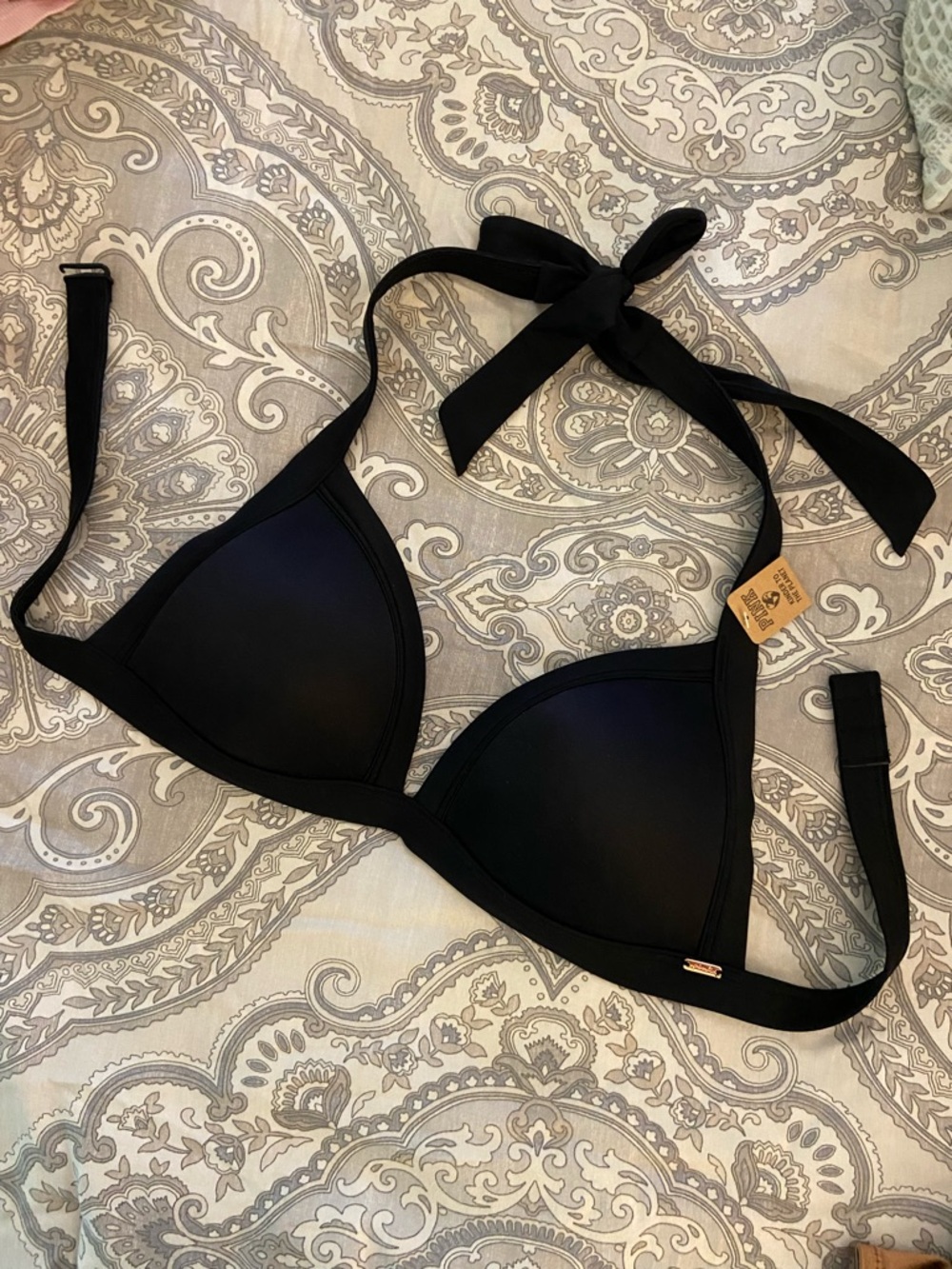 PINK Victoria's Secret Black Triangle Bikini Top